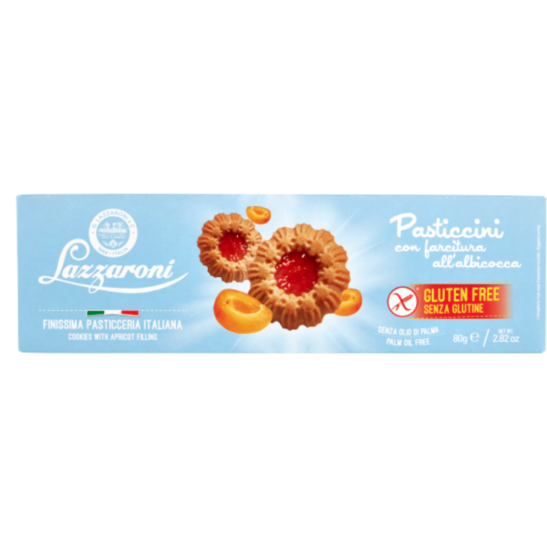 LAZZARONI GLUTEN FREE APRICOT PASTRIES 80 GR